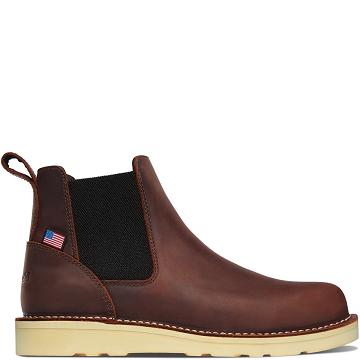 Men's Danner Bull Run Chelsea Boots Brown | CA4869EX