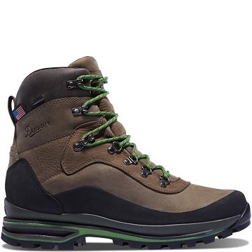 Men's Danner Crag Rat USA Hiking Boots Brown / Green | CA4857GL