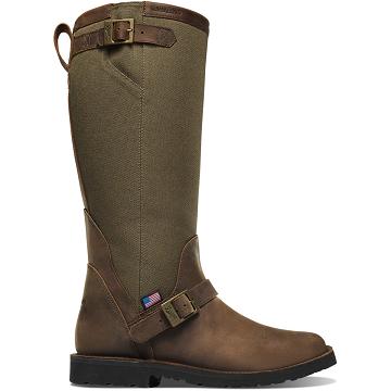 Men's Danner San Angelo Snake Boot 17" Square Toe Hunting Boots Brown | CA4754JJ