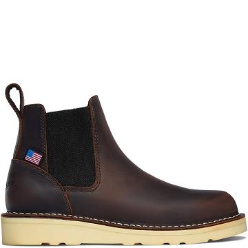 Women's Danner Bull Run Chelsea Boots Coffee | CA4461NB