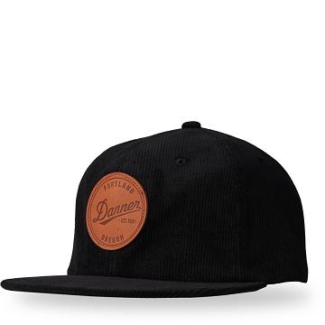 Women's Danner Corduroy Logo Cap Hats Black | CA4588QZ